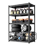 Notmise Garage Shelving, Heavy Duty 5-Tier Adjustable Storage Rack, Steel Shelving,3000 lbs Capacity, Industrial Shelves for Heavy Tools and Equipment (5-Tier 72