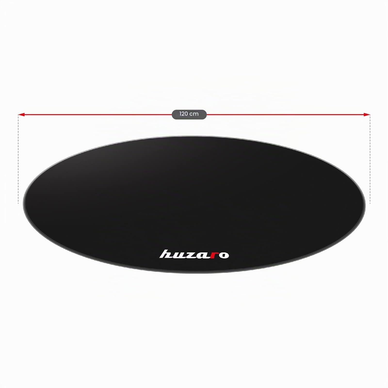 huzaro Floormat Bodenschutzmatte - Bürostuhl Unterlage Kratzfest Floorpad-Bodenschutz - Gaming-Stuhl-Unterlage - Anti-Rutsch - Gamer Gadgets - Durchmesser 120 cm - Schwarz