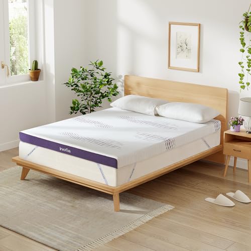 Inofia Gel Memory Foam Mattress Topper Double, 10CM Gelex Bed Topper With Washable Cover, Pressure Relief | Sleep Cooler, 2 Layer Foam For Rest Easy, 100-Night Home Trail (135X190) - 7