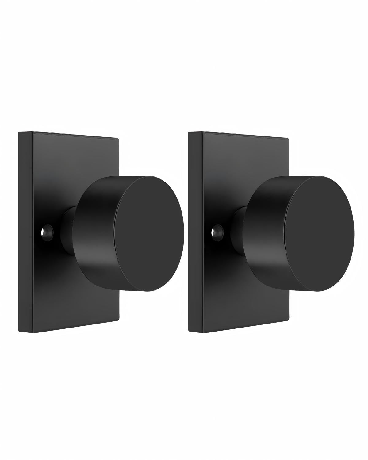 Bouton de porte factice en alliage de zinc robuste noir, quincaillerie soignée lot de 2