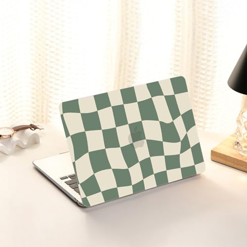 Image of AKIT for MacBook Air 15 inch Case M5 M4 M3 M2 2026-2023, Green Checkboard | A3448 A3241 A3114 A2941, Funny Unique Pattern Hard Shell Laptop Case+Keyboard Cover+Screen Protector for Mac Air 15 inch