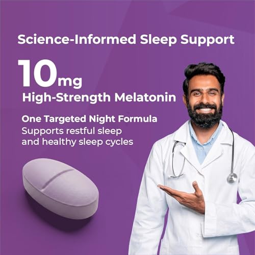 Image of OYB Melatonin 10mg Sleep Supplement | Plant-Based Melatonin Capsules for Deep Sleep & Restful Nights | Supports Healthy Sleep Cycle, Relaxation & Better Sleep for Men & Women | 30 Capsules