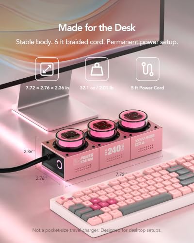 Image of MFish E-Tank 7-in-1 Desktop Charging Station, 240W Max GaN USB-C Charger