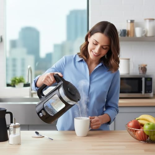 Hervidor eléctrico de vidrio Alpine Cuisine 1.7L negro miniatura 4