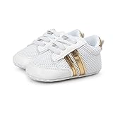 KIDSUN Infant Baby Boys Girls Sneaker Lace Up Non-Slip Rubber Sole Newborn Moccasins First Walker Crib Shoes
