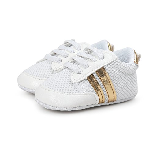 KIDSUN Infant Baby Boy Sneaker Rubber and Soft Sole Baby Moccasin Girls Newborn Oxford Loafers Soft Shoes Toddler Girl Baby Walking Shoes