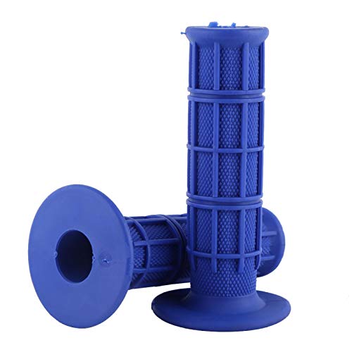Tyenaza 1 Par de Manillar de Motocicleta, Puños de Acelerador Antideslizantes de Goma, 22 mm 7/8 Pulgadas Moto Universal Empuñadura Cubierta de Agarre de Manillar, para Mayoría Motocicletas (Azul)