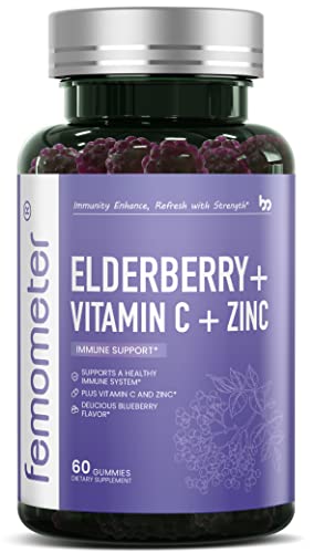 Elderberry Gummies with Zinc and Vitamin C, Immune Support Sambucus Elderberry Herbal Supplements Gummies for Adults and Kids, 60 Counts Elderberry Gummies with Zinc and Vitamin C, Immune Support Sambucus Elderberry Herbal Supplements Gummies for Adults and Kids, 60 Counts
