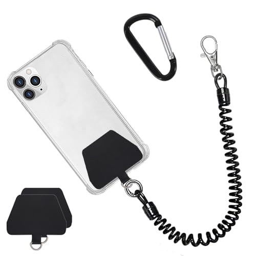 Phone Lanyard with Patch, Stretch Straps & Case Anchor for Anti - drop. Ideal for Skiing, Hiking etc. Compatible with iPhone, Samsung & Most Phones