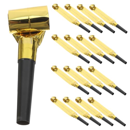 Generic 100 Piezas de fiesta que sopla dragón. aire feliz animador víspera Cuerna mini matracas de fiesta reventones de fiesta divertidos matraca de reventones ruidosas PD Dorado