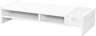 MILISTEN Desk Laptop Stand 48cm Monitor Stand Monitor Storage Shelf Dual Monitor Riser Stand Monitor Increased Shelf Desktop Storage Organizer Laptop White White Laptop Stand