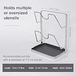 304 Stainless Steel Pot Lid Holder, Slow Cooker Lid Holder for Countertop - Image 2