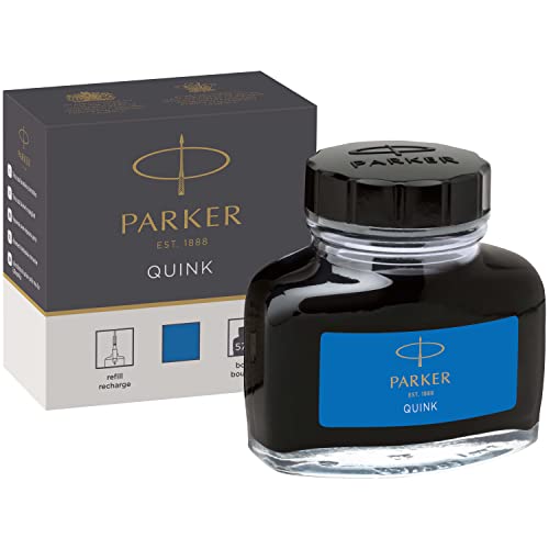 Parker flacon d'encre pour stylo plume | encre bleue effaçable QUINK | 57 ml