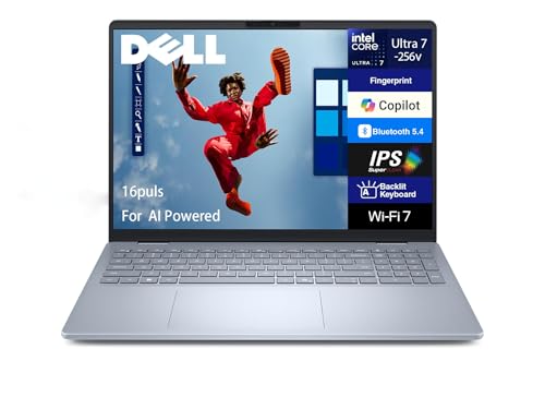 Image of Dell 16 Plus DB16250 AI Laptop 16.0 inch IPS WQXGA Display (Intel Ultra 7-258V, 32GB LPDDR5X, 4TB SSD, Backlit KB, Fingerprint, Thunderbolt 4, WiFi 7, Win 11 Pro) - Previously Inspiron
