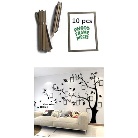 guangmu Tree Wall Stickers (Size:M-83 * 59in) & 10pcs Photo Frame(6'') Cover