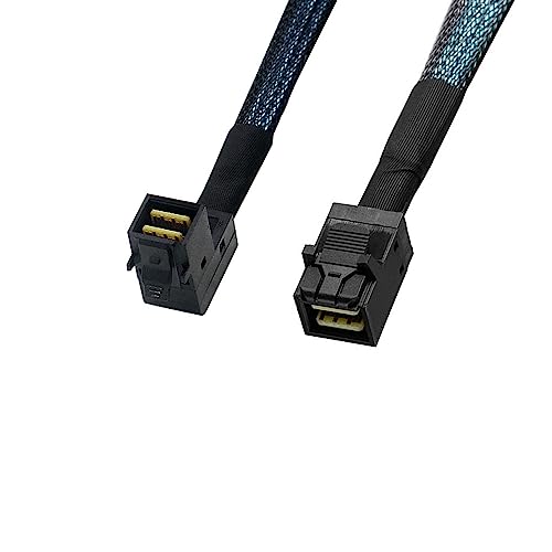 Câble interne Mini-SAS SFF-8643 coudé pour éviter la torsion des câbles de stockage