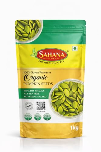 Image of Sahana Organic Pumpkin Seeds, Roasted and Salted, Gluten Free, High Protein, Rich in Fibre(1kg)