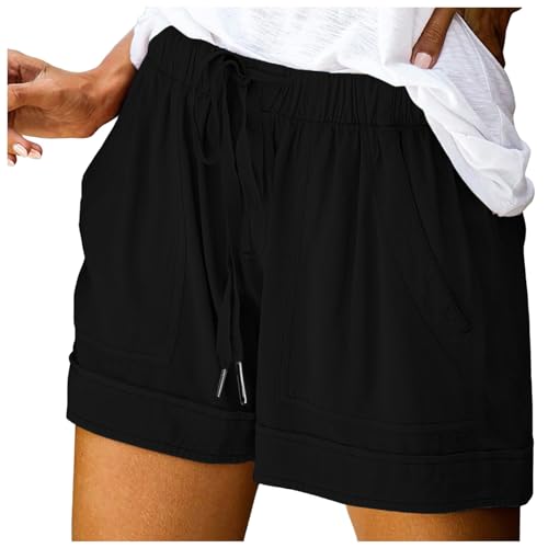 Lainuyoah Short feminino de verão 2024 casual confortável com cordão elástico na cintura shorts com