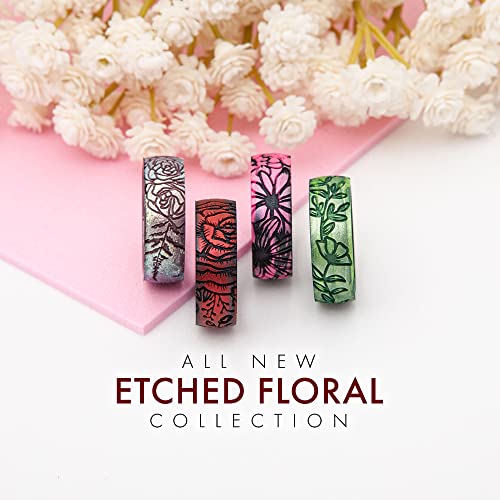 Enso Rings Etched Florals Silicone Rings - Comfortable And Flexible Design - 8Mm Wide, 2.16 Thick - Sugar Plum, 6 #TOP1