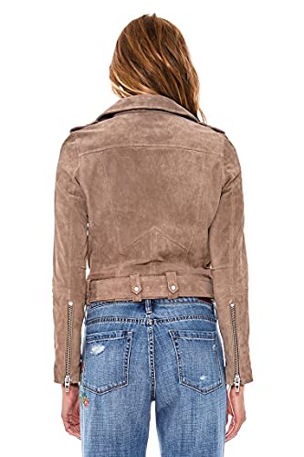 [BLANKNYC] womens Luxury Clothing Cropped Suede Leather Motorcycle Jackets, Comfortable & Stylish Coats2