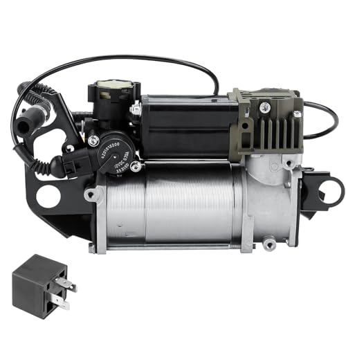 Air Suspension Compressor Pump Fit for Audi Q7 2007-2015, for PORSCHE CAYENNE 2003-2010, for VOLKSWAGEN TOUAREG 2004-2010, Air Ride Compressor Pump with relay, Replace for 7L8616006A, 7L8616007A