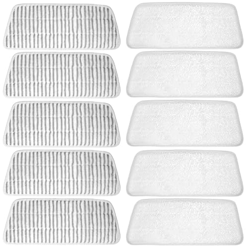 QWORK 10 Stück Dampfreiniger Ersatzbezüge Waschbare Mikrofaser Pads Kompatibel mit Vileda Steam XXL