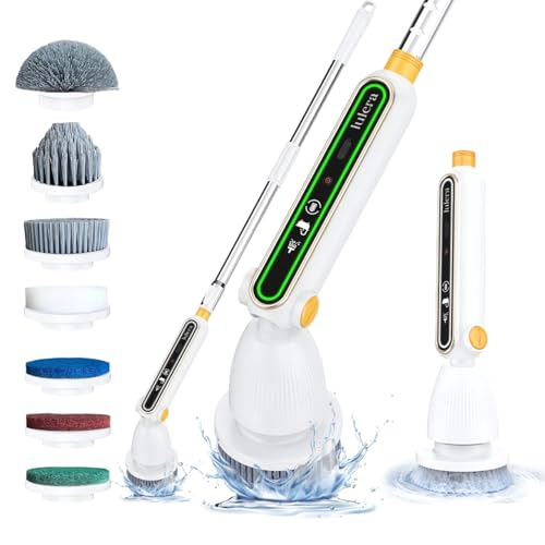 Image of Smart Electric Spin Scrubber PRO| 2025 New Upgraded Quiet Cordless Shower Scrubber with 8 Replaceable Brush Heads|IPX7 Waterproof for Bathroom Tile Grout Kitchen Oven & Floor|Powerful and Efficient