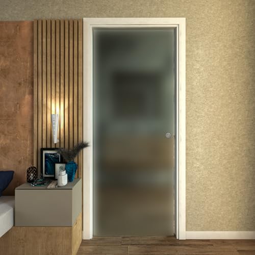 PORTA SCORREVOLE SCOMPARSA IN VETRO SATINATO 80X210 (SINISTRA)