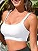 Womens Fashion Bikini Swim Top Comfortable Supportive Sports Bra Swimsuit Top for Swimming Beach Yoga White S