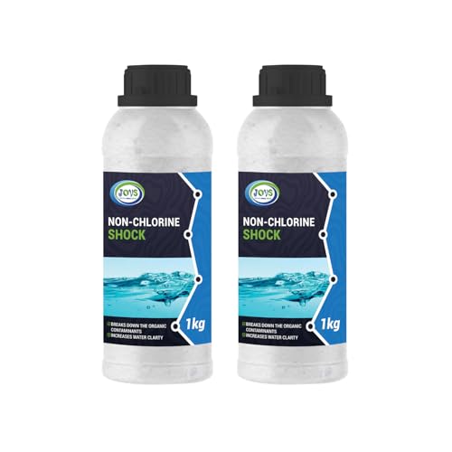 JOVS Non Chlorine Shock 2 x 1kg - Spa Treatment for Hot Tubs & Swimming Pools - Water Clarifier Paddling Reducer Cleaner and Pool Maintenance Essential - Pool Chemicals Included