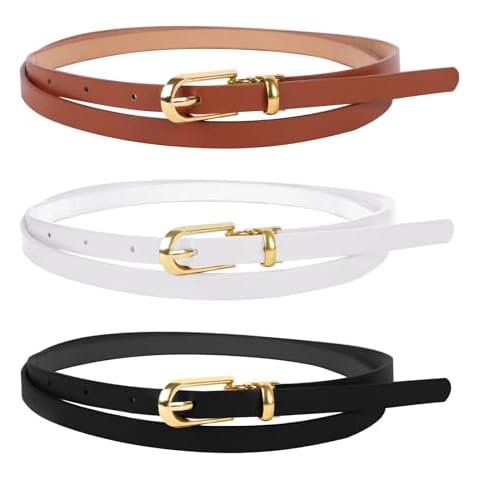 Jiusely 3-Pack Adjustable Leather Waist Belts Cover
