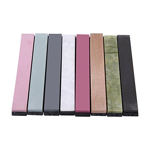 8pcs Kitchen Sharpening Stone, 240-10000 Grit Sharpener Stone Whetstone Grindstone Polishing Stone with Non-Slip Base