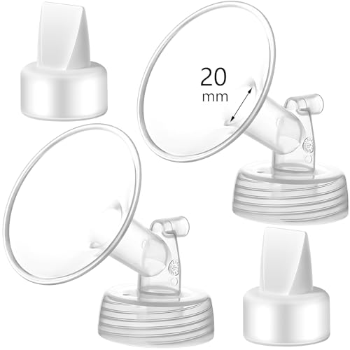 Image of Momstouch 20mm Flange and Duckbill Valve Compatible with Spectra S1 S2 9 Plus Breastpump Replacement to Spectra Pump Parts, Not Original, Replace Accessories.