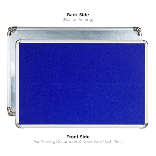 Image of ALKOSIGN Astra Felt Notice Board -Blue (3 x 4 Feet) |Bulletin Board, Pin-up Board, Display Board, Push pins Board, Announcement Board, Soft Message Board, for School, College, Office, Study Room etc