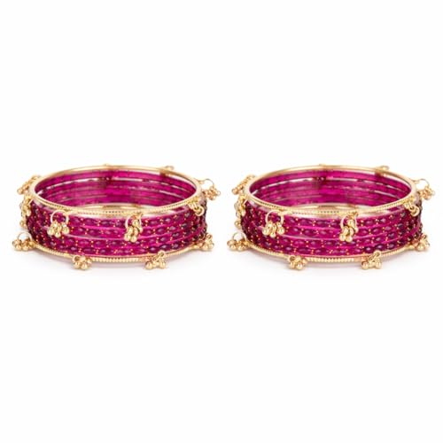 Image of Shining Diva Fashion 16 Pcs Trendy Stylish Glass & Kashmiri Ghungroo Bangles Set for Women & Girls | Traditional Festive Wedding Party Jewellery