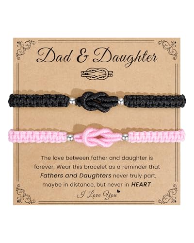 VU100 Gifts for Mother/Father/Daughter/Son Matching Bracelets for Mom Dad Daughter Son Mommy and Me Bracelets Mothers Fathers Day Christmas Birthday First Day of School Gifts