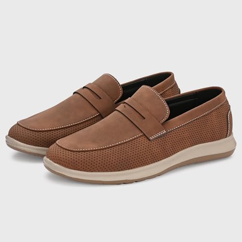Image of Centrino Commute Loafers for Man | Shoes for Men Stylish | Casual Slip-On Lightweight Moccasins | Cushioned Insole | Comfortable Hand-Stitched Design | Mens Loafer Shoes for Office & Daily Travel Wear (8101)