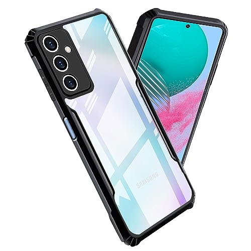 Image of A rtistque Clear Hard Transparent Acrylic Armor Anti-Drop Shockproof TPU Edge Back Cover Case for Samsung Galaxy M54 5G / Samsung Galaxy F54 5G - Black