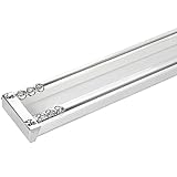  ANSNOW Rail de Rideau Double Luxueux Rails de Rideaux Conjoints Lourds Montage Au Plafond Nano Silence Rail Pour Bureau Maison, Longueur Personnalisée (Longueur Champagne 100Cm)/Blanc Ivoire/Longueu