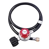 KIBOW 0~5PSIG High Pressure Adjustable Propane Regulator with 4FT Hose-Type 1(QCC 1) Connection-CSA...