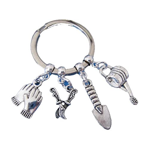 Gardening Keyring Garden Gloves Watering Can Trowel Charms Horticulture