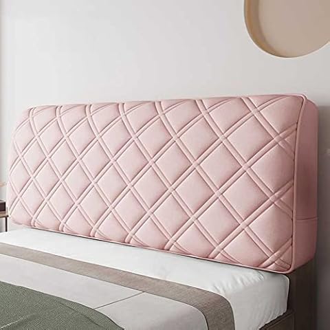 Headboard Cover Velvet King Size Bed Single Double Super King Size Pink Headboard Slipcover 140/150/160/180cm Bed Headboard Cover Protector Dustproof (Color : Pink, Size : 140cm(55.1inch)) Cover
