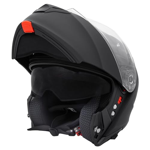 Zorax Matt Black L (59-60cm) ZOR-838 Double Visor Modular Flip up Front Motorcycle Motorbike Helmet ECE 2206 Approved