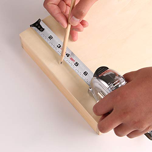 Lichamp Tape Measure 25 Ft With Magnetic, 6 Pack Bulk Easy Read Chrome Measuring Tape Retractable With Fractions 1/8, Measurement Tape 25-Foot By 1-Inch, Round #TOP3