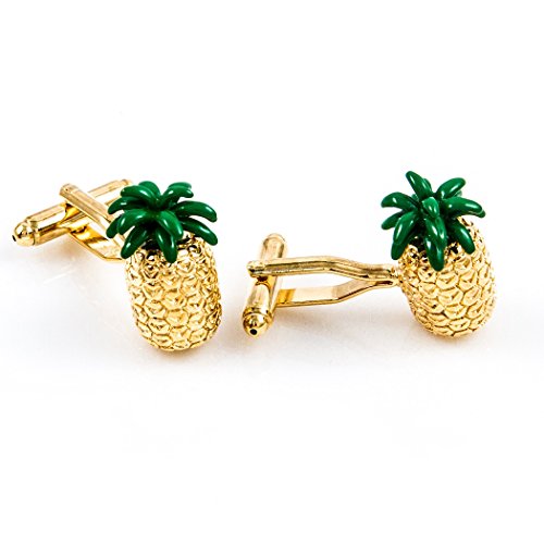 Mrcuff Pineapple Hawaii Fruit Cook Chef Pair Cufflinks In A Presentation Gift Box & Polishing Cloth #TOP3