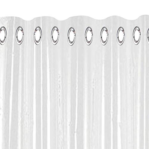 Image of Kuber Industries .30MM Pack of 6| Eyelet AC Curtain | PVC Door Window Curtain | Curtains for Door | Curtain for Bathroom | Waterproof Shower Curtain | 8 Feet| Transparent
