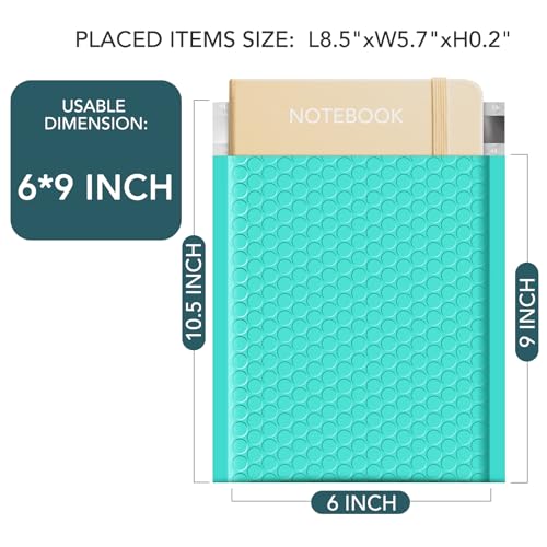 Image of Metronic Bubble Mailers 6x10 Inch 50 Pack Teal Padded Envelopes Waterproof | Usable Size 6x9 inch Tear Resistant Bubble Envelopes Self Seal Adhesive padded Mailers for Shipping Jewelry, Small Items