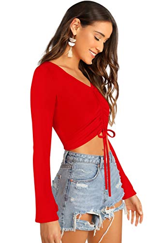 Image of AVINA Women Casual V-Neck Crop top