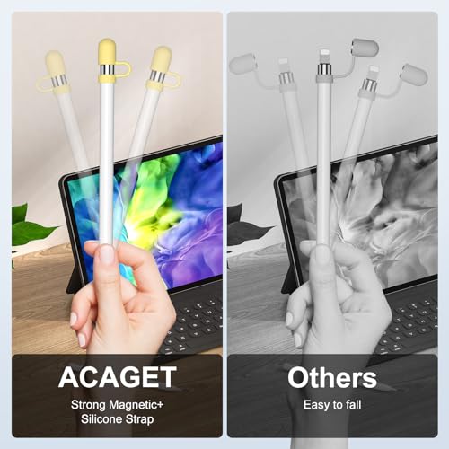 ACAGET Magnetic Replacement Cap for Apple Pencil 1st Generation, Anti-lost for iPencil Cap holder Top Lid End Silicone Protective Cover Accessories for iPad 10th 9 8 Air Mini Pro (2 Cap+4 Cap Holder) - Image 5