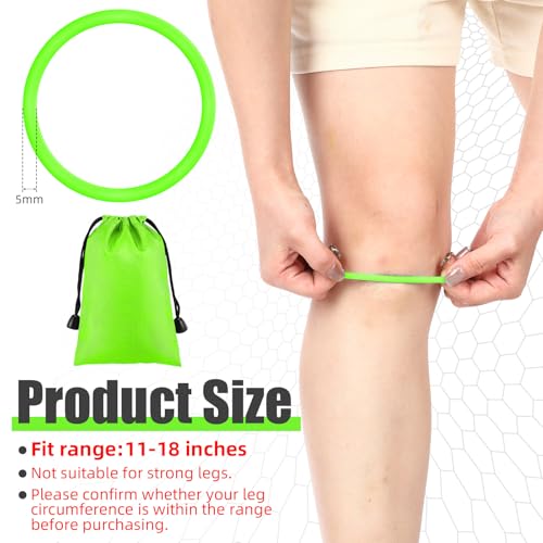 Image of Foilswirl Silicone Patella Knee Band for Basketball Patella Tendon Support Knee Pain Running Tendon Brace Support Strap(2,Fluorescent Green,M)